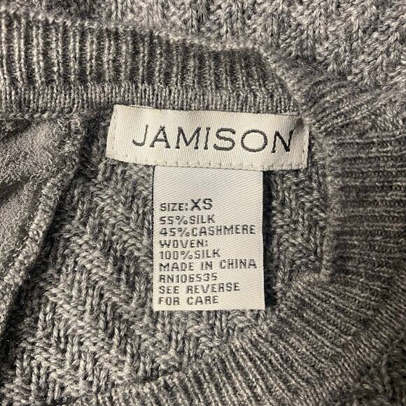 Jamison Cashmere Silk Long Sleeve Sweater‎ Womens Size XS Gray - Picture 2 of 7